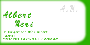 albert meri business card